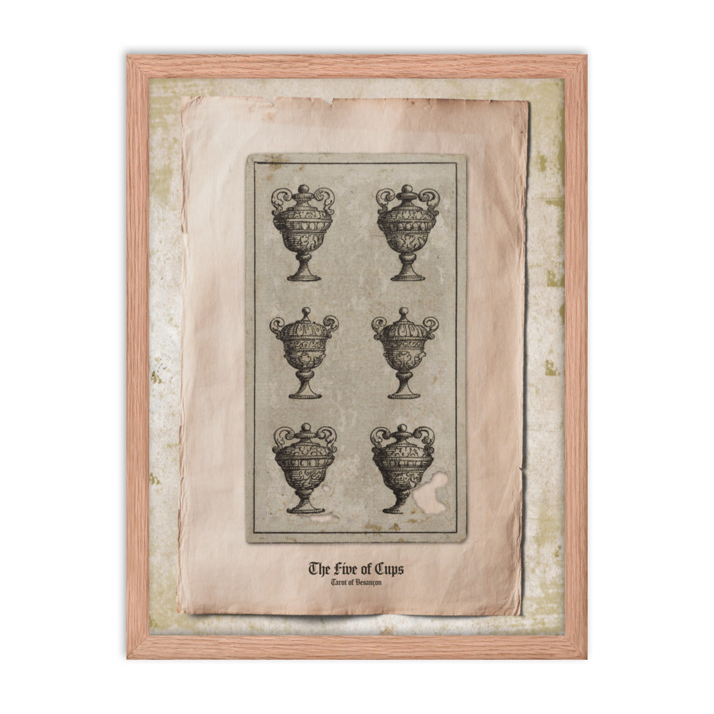 Le Cinq de Coupes / The Five of Cups, Tarot de Besançon.