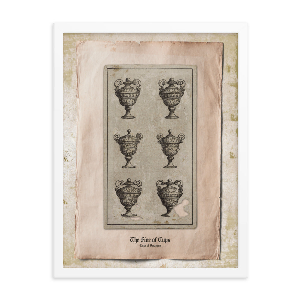 Le Cinq de Coupes / The Five of Cups, Tarot de Besançon.