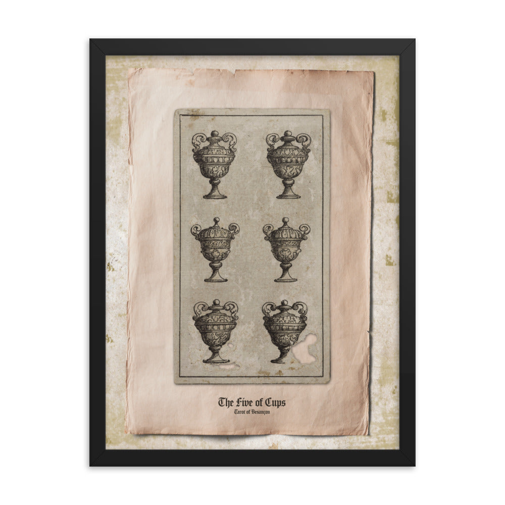 Le Cinq de Coupes  / The Five of Cups, Tarot de Besançon.