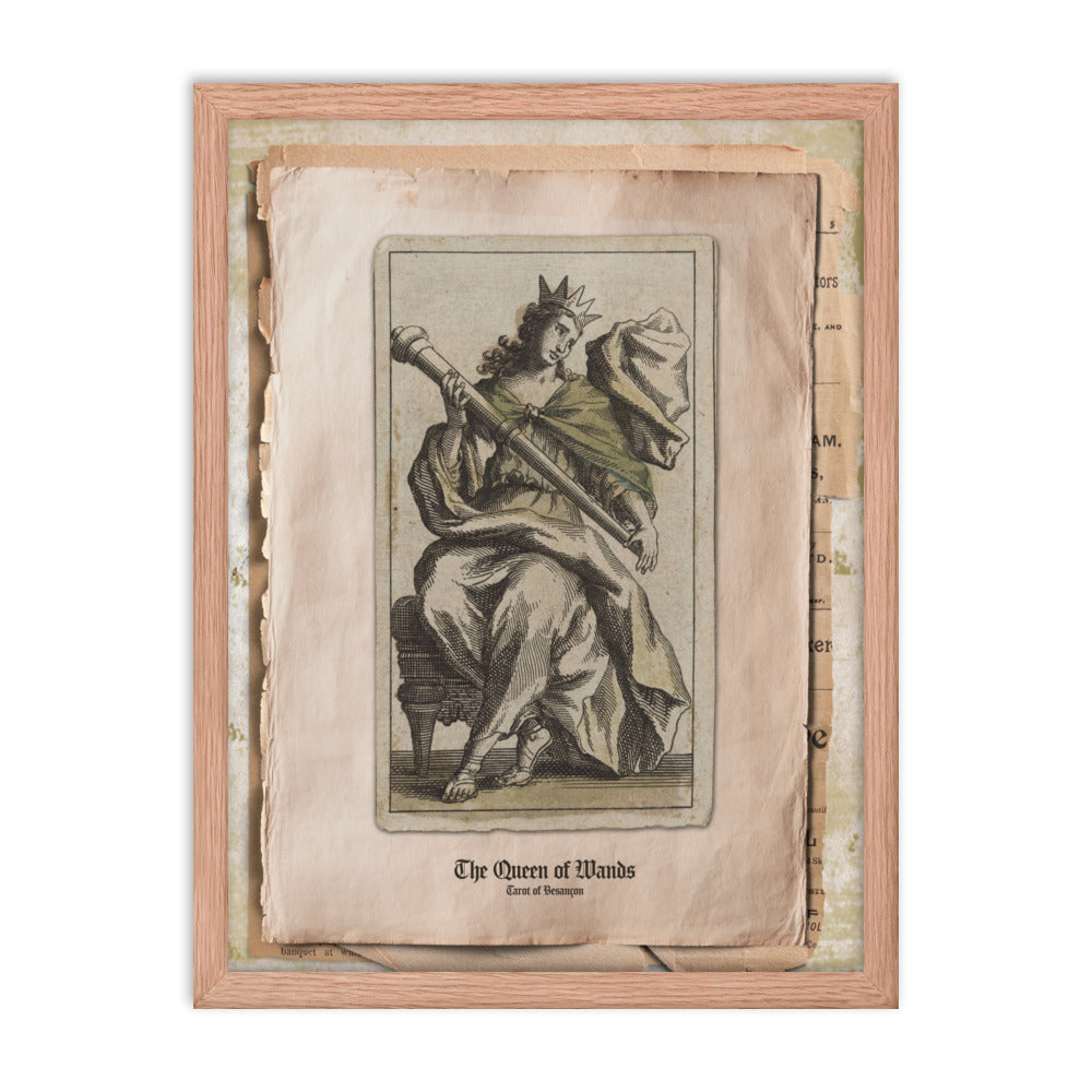La Reine de Bâtons / The Queen of Wands, Tarot de Besançon.